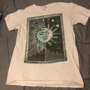 size M white shirt with blue moon details